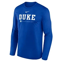 Men's Nike Royal Duke Blue Devils 2025 Courtside Basketball Shootaround Legend Dri-FIT Long Sleeve T-Shirt