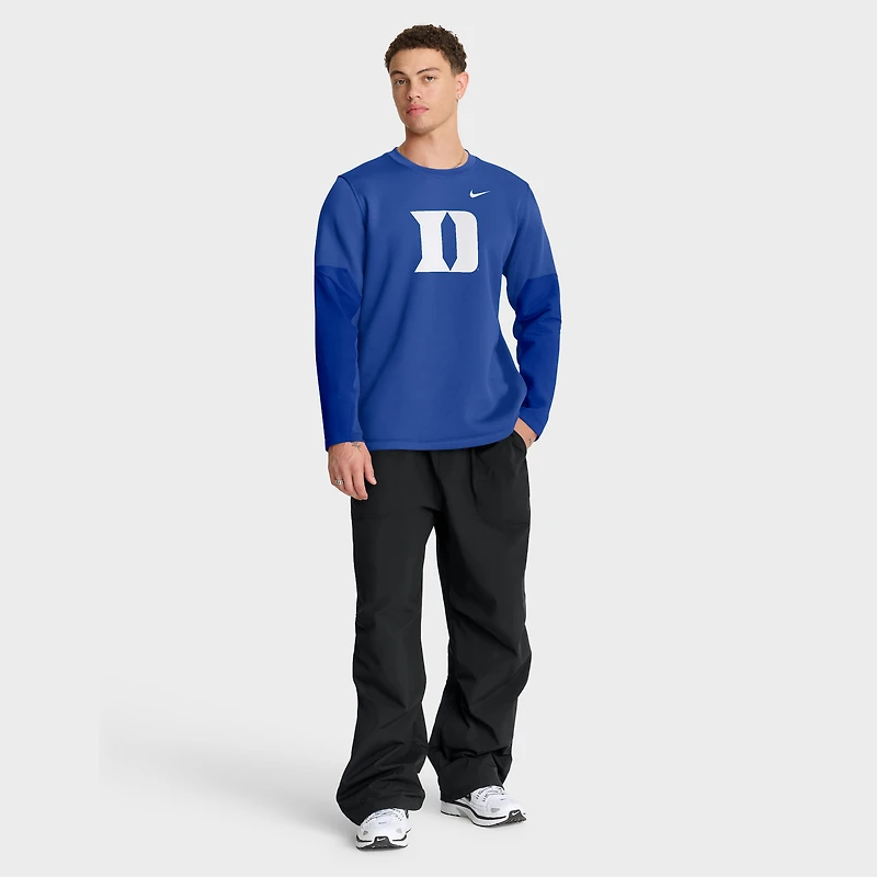 T-shirt à manches longues Nike Royal Duke Blue Devils 2025 Sideline Coach Therma-FIT pour homme