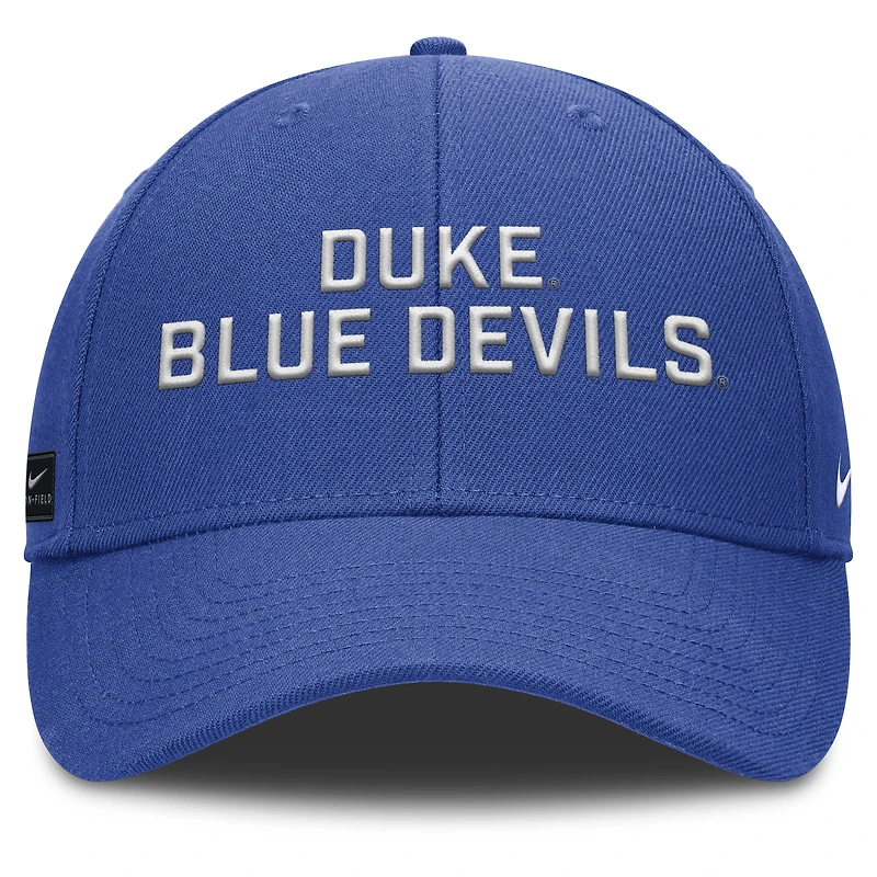 Men's Nike Royal Duke Blue Devils 2025 Sideline Rise Practice Adjustable Hat