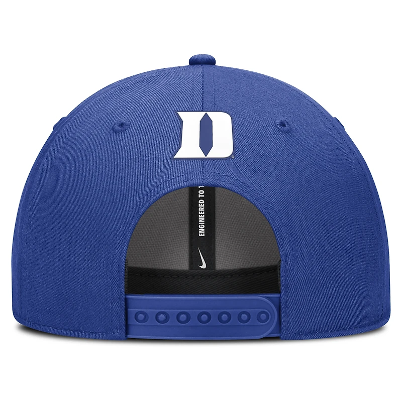 Men's Nike Royal Duke Blue Devils 2025 Sideline Rise Practice Adjustable Hat
