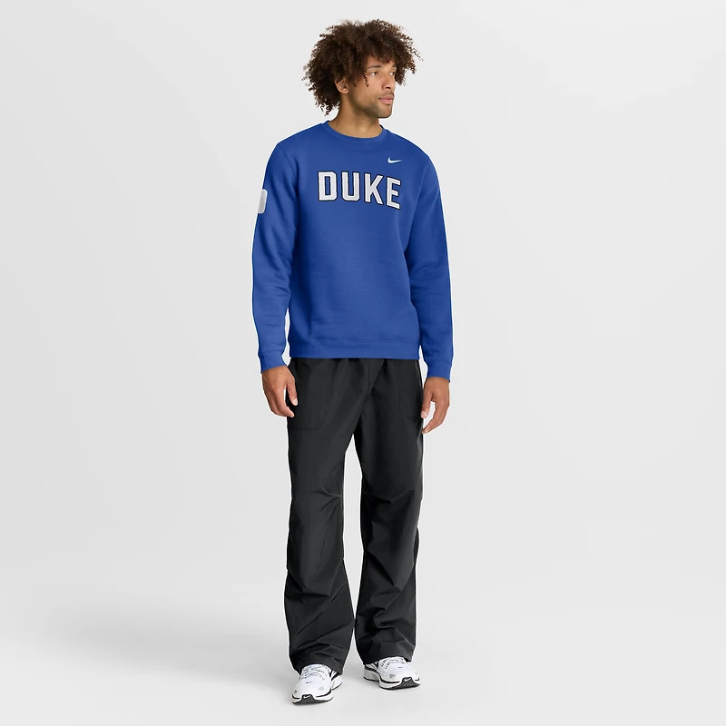 Men's Nike Royal Duke Blue Devils 2026 Sideline Club Sweatshirt
