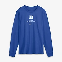 Men's Nike Royal Duke Blue Devils 2026 Sideline Dri-FIT Long Sleeve T-Shirt