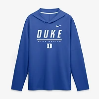 Men's Nike Royal Duke Blue Devils 2026 Sideline Lightweight Long Sleeve Hooded Dri-FIT Top