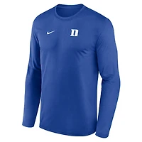 Men's Nike Royal Duke Blue Devils 2026 Sideline Small Logo Legend Dri-FIT Long Sleeve T-Shirt