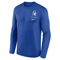 Men's Nike Royal Duke Blue Devils Alternate Logo Lockup Legend Performance Long Sleeve T-Shirt