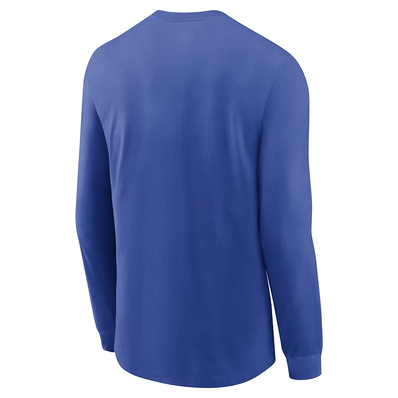 Men's Nike  Royal Duke Blue Devils Basketball Icon Two-Hit Long Sleeve T-Shirt