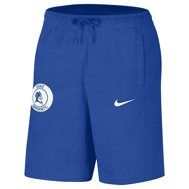 Short Nike Royal Duke Blue Devils avec logo pour homme
