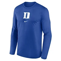 Men's Nike Royal Duke Blue Devils On-Court Basketball Shootaround Performance Long Sleeve T-Shirt