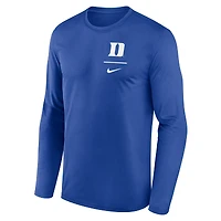 T-shirt à manches longues Nike Royal Duke Blue Devils Primary Stack Legend Performance pour homme