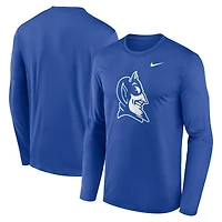 T-shirt Nike Royal Duke Blue Devils Primetime Alternate Logo Legend Performance à manches longues pour homme
