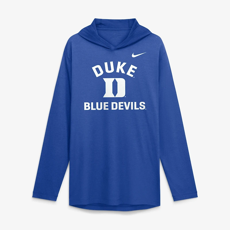 T-shirt à capuche manches longues Nike Royal Duke Blue Devils Primetime Arch Tri-Blend Dri-FIT pour homme