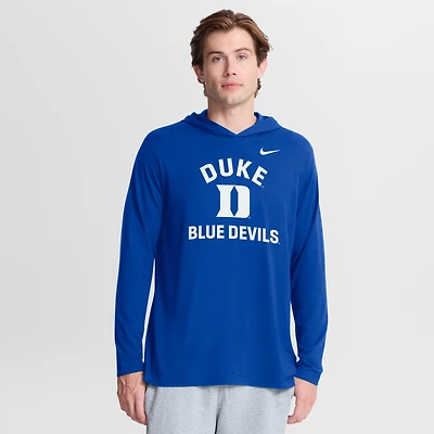 T-shirt à capuche manches longues Nike Royal Duke Blue Devils Primetime Arch Tri-Blend Dri-FIT pour homme