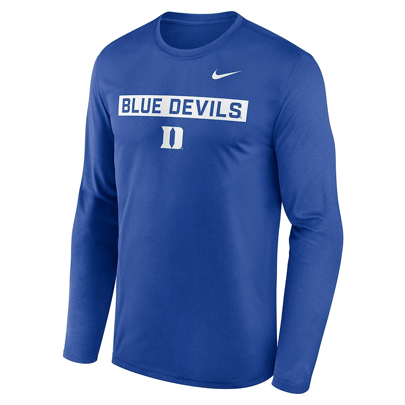 Men's Nike Royal Duke Blue Devils Primetime Campus 2-Hit Legend Dri-FIT Long Sleeve T-Shirt