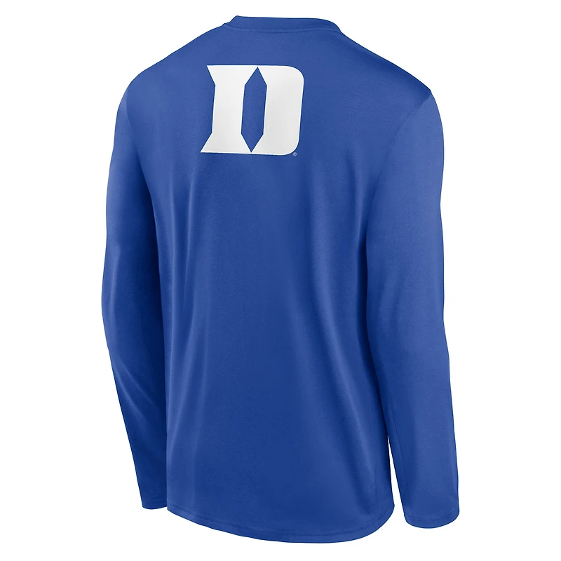 Men's Nike Royal Duke Blue Devils Primetime Campus 2-Hit Legend Dri-FIT Long Sleeve T-Shirt