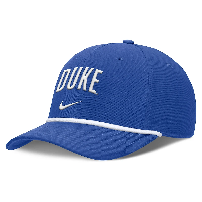 Casquette ajustable Nike Royal Duke Blue Devils Rise Campus pour homme