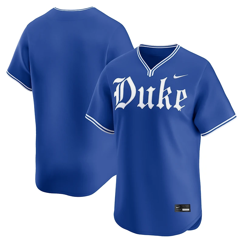 Maillot de baseball Nike Royal Duke Blue Devils Road College Limited pour homme
