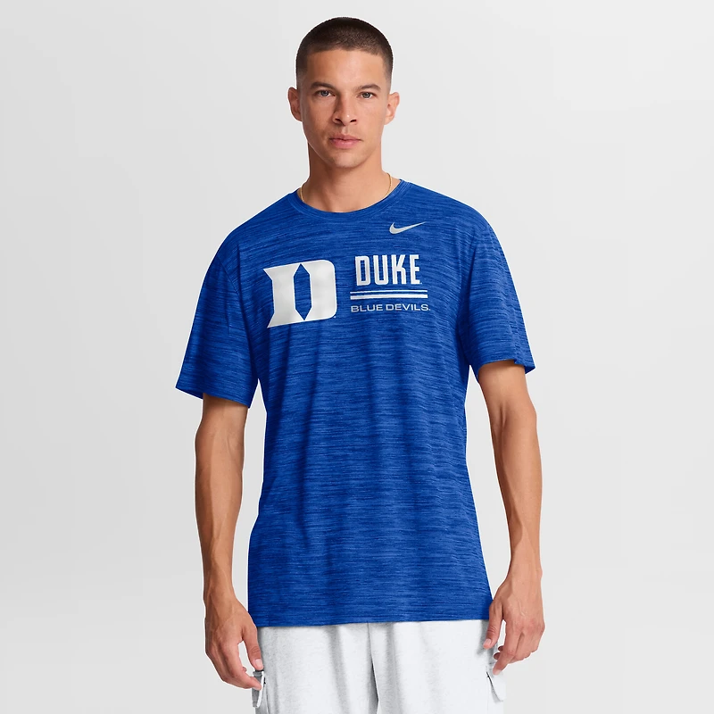 T-shirt Nike Royal Duke Blue Devils Sideline Velocity Dri-FIT pour homme