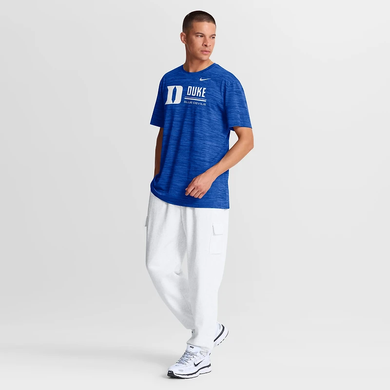 T-shirt Nike Royal Duke Blue Devils Sideline Velocity Dri-FIT pour homme