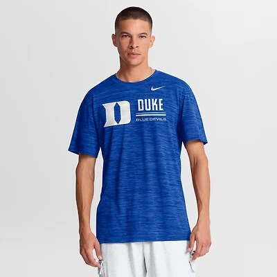 T-shirt Nike Royal Duke Blue Devils Sideline Velocity Dri-FIT pour homme