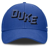 Casquette ajustable Nike Royal Duke Blue Devils Slanted Primetime Rise Performance pour homme