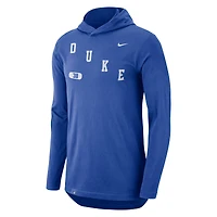 T-shirt à capuche manches longues Nike Royal Duke Blue Devils Team Performance pour homme
