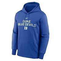 Men's Nike Royal Duke Blue Devils Team Stacked Performance Pullover Hoodie