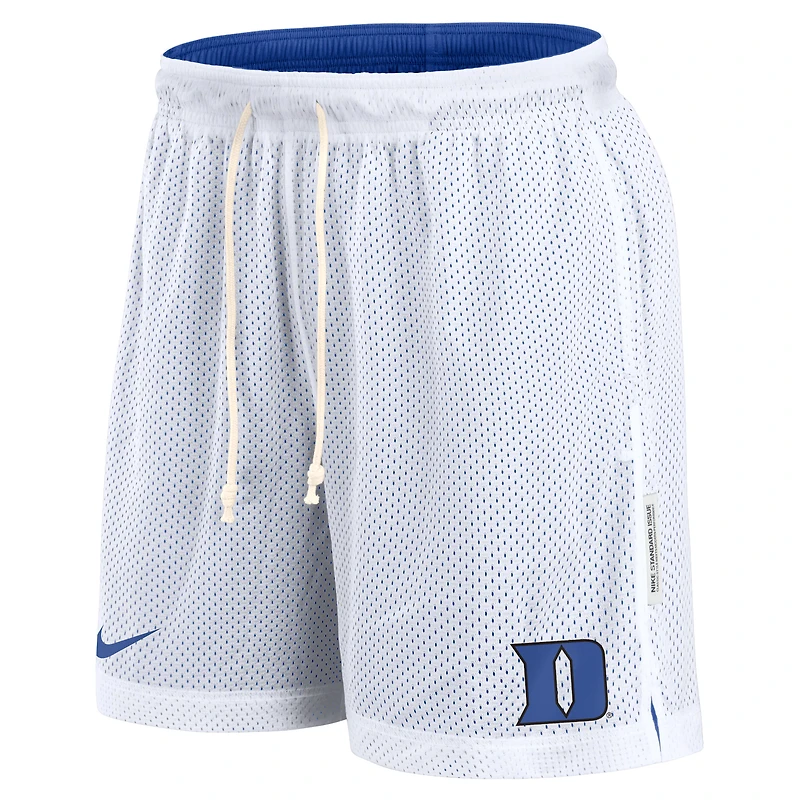 Short de performance réversible Nike Primetime pour homme, blanc/bleu royal Duke Blue Devils