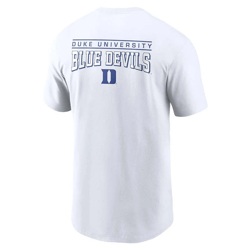 Men's Nike White Duke Blue Devils 2-Hit T-Shirt