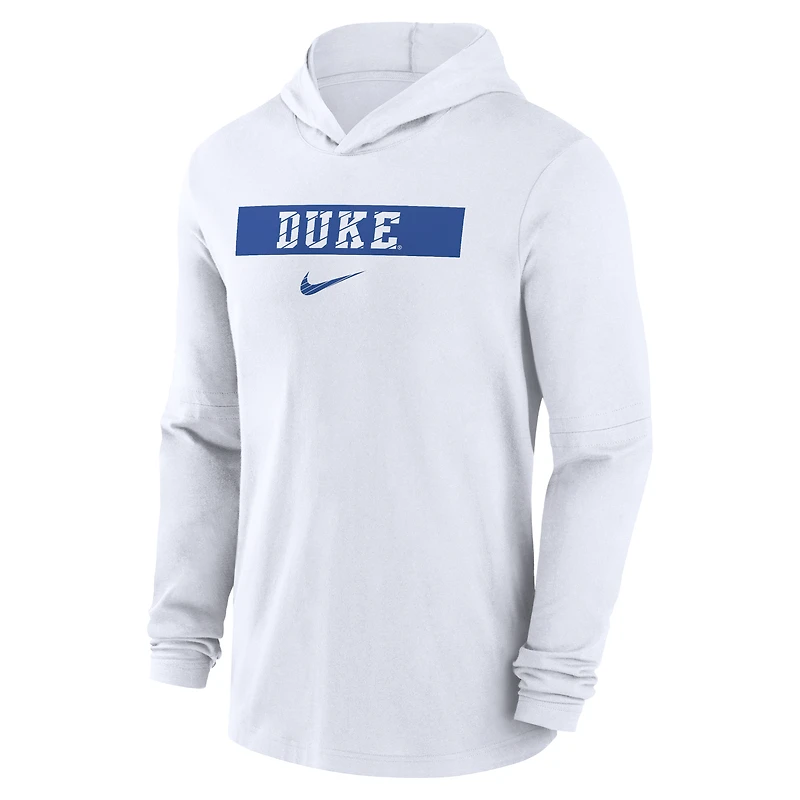 T-shirt à manches longues Nike blanc Duke Blue Devils 2024 Sideline pour homme