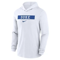 T-shirt à manches longues Nike blanc Duke Blue Devils 2024 Sideline pour homme