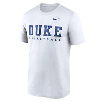 T-shirt Nike blanc Duke Blue Devils 2025 Courtside Basketball Legend Dri-FIT pour homme