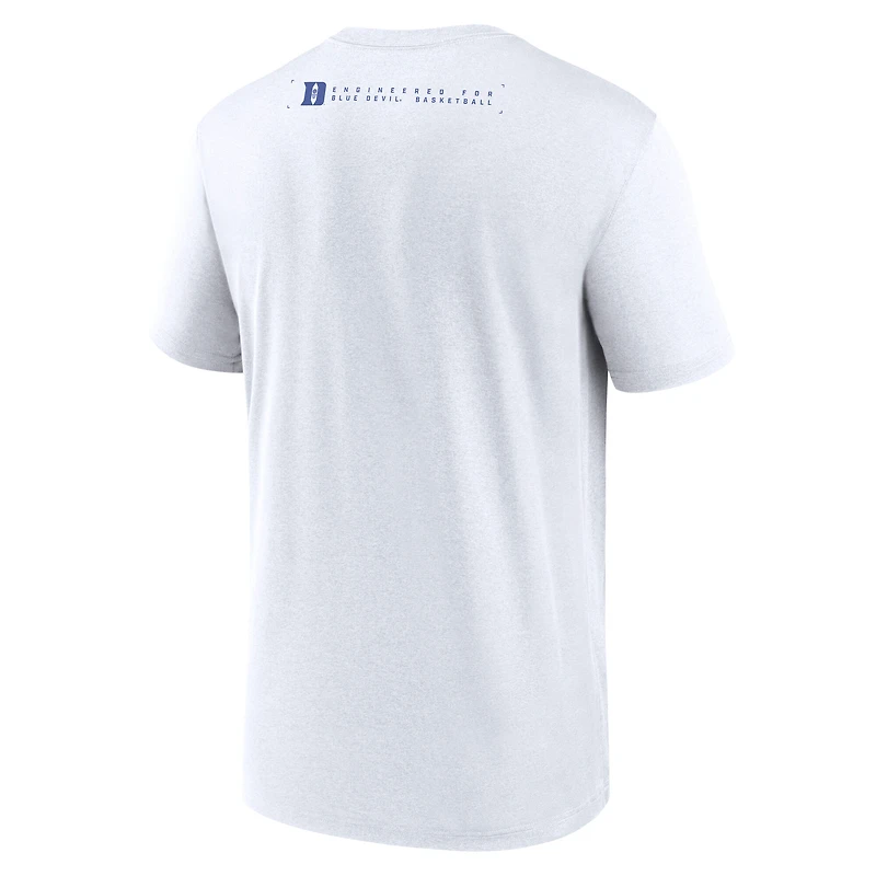 T-shirt Nike blanc Duke Blue Devils 2025 Courtside Basketball Legend Dri-FIT pour homme