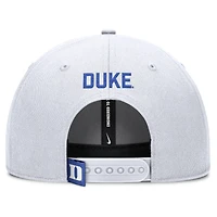 Casquette ajustable Nike blanche Duke Blue Devils 2025 On-Field Rise Performance pour homme