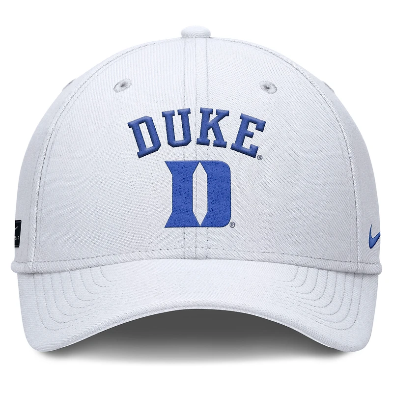 Men's Nike White Duke Blue Devils 2025 On-Field Rise Performance Flex Hat