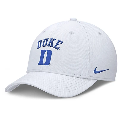 Men's Nike White Duke Blue Devils 2025 On-Field Rise Performance Flex Hat
