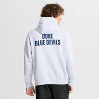 Men's Nike White Duke Blue Devils Basketball Two-Hit Club Fleece Pullover Hoodie