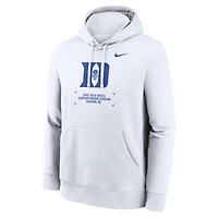 Men's Nike White Duke Blue Devils Basketball Two-Hit Club Fleece Pullover Hoodie