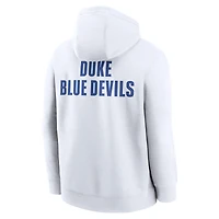 Men's Nike White Duke Blue Devils Basketball Two-Hit Club Fleece Pullover Hoodie