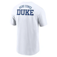 T-shirt Nike Duke Blue Devils Blitz 2-Hit pour homme blanc