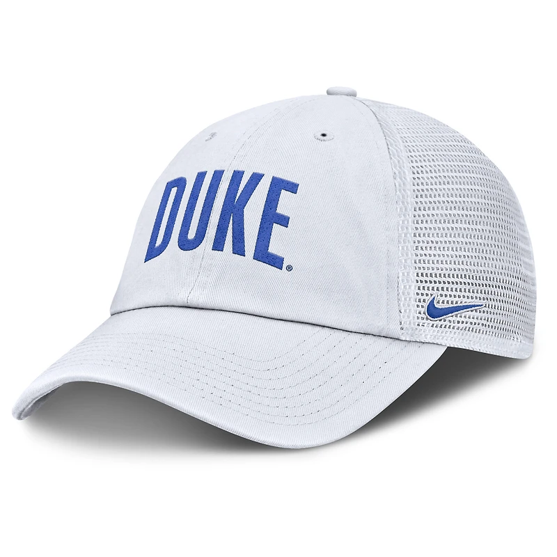 Men's Nike White Duke Blue Devils Club Campus Trucker Adjustable Hat