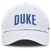 Men's Nike White Duke Blue Devils Club Campus Trucker Adjustable Hat