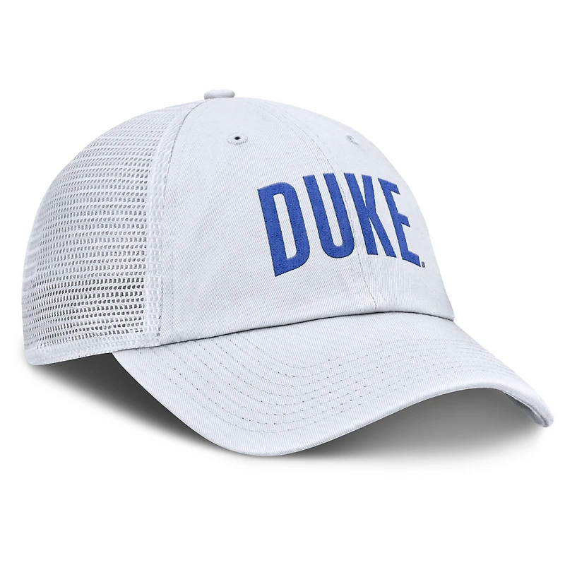 Men's Nike White Duke Blue Devils Club Campus Trucker Adjustable Hat