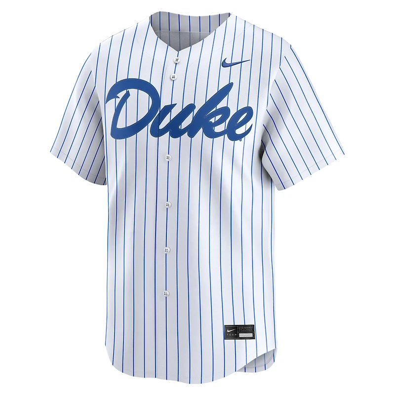 Maillot de baseball universitaire Nike Duke Blue Devils blanc pour homme, édition limitée