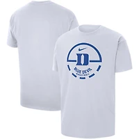 T-shirt de basket-ball à lancer franc Nike White Duke Blue Devils pour homme