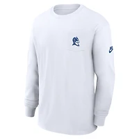 Men's Nike White Duke Blue Devils Legacy Max90 Pocket Long Sleeve T-Shirt