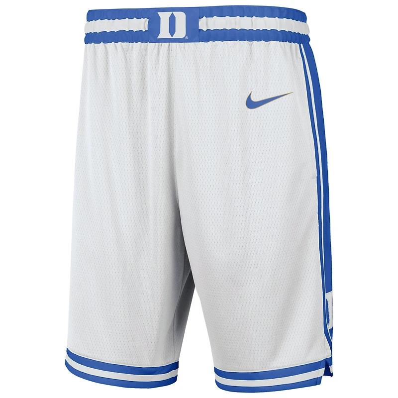 Short de basket-ball Nike blanc Duke Blue Devils Limited pour homme