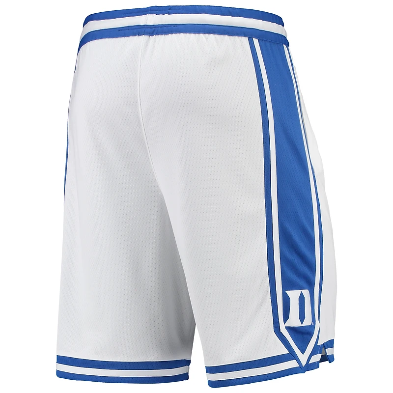 Short de basket-ball Nike blanc Duke Blue Devils Limited pour homme