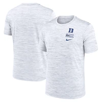Men's Nike White Duke Blue Devils Velocity Stacked Dri-FIT T-Shirt