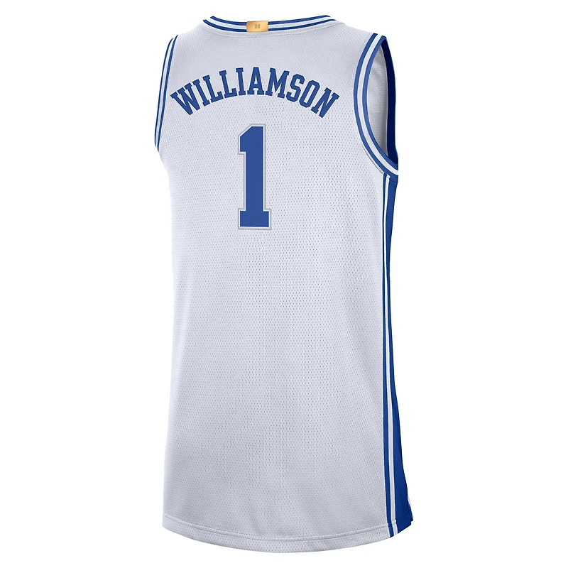Maillot de basketball Nike Zion Williamson pour homme, édition limitée, blanc, Duke Blue Devils