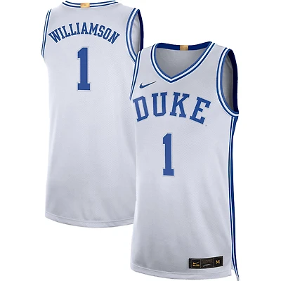 Maillot de basketball Nike Zion Williamson pour homme, édition limitée, blanc, Duke Blue Devils